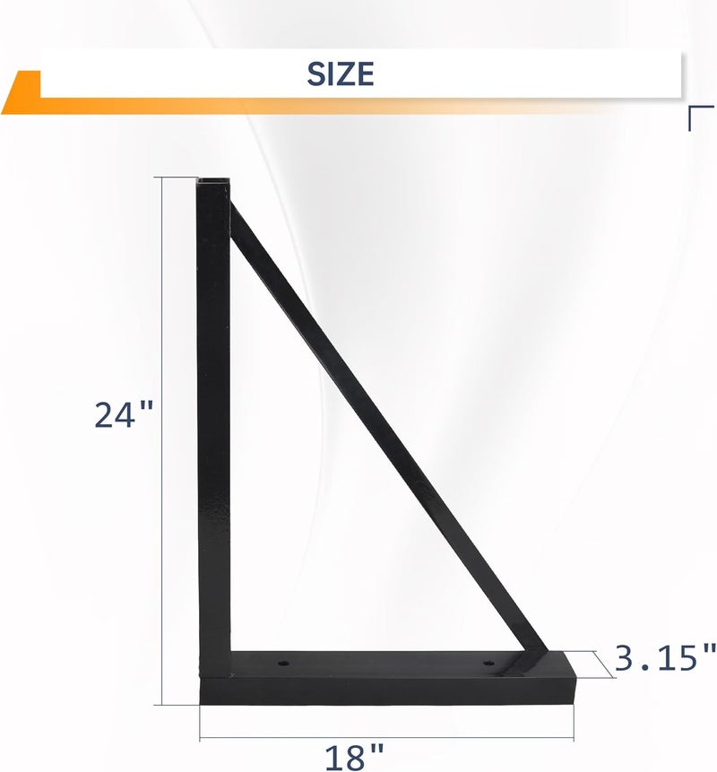 GESEXI 18’’x24’’ Bolted Steel Mounting Brackets for Trailer Tool Box, Set of 2 - Black - Image 3